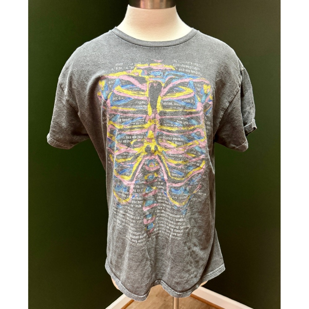 Trust the Universe Gray Ribcage Graphic Print T-Shirt Men's M